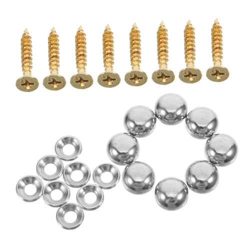 Vaguelly 8 Stück Teiliges Selbstschneidende Dekorative Metallkappen Gebogene Silberne Abdeckkappen für Wanddeko Spiegel Oberfläche Metall Einfache Montage von Vaguelly