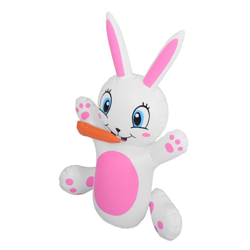 Vaguelly Aufblasbarer Großer Osterhase mit Karotte Wetterfeste Frühlings deko für Garten und Terrasse Wiederverwendbar Einfach Aufzublasen Fröhliche Osterdekoration von Vaguelly