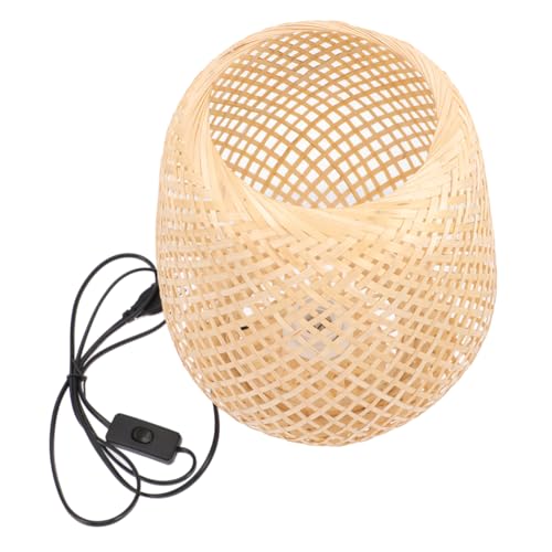 Vaguelly Bambuslampen Heimdekoration LED-Licht Lampe für Schlafzimmer Tischlampe dekorative Lampe Nachtlicht Nachtlampe LED -Lampe Plastik Gelb von Vaguelly
