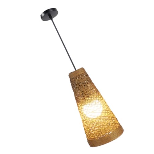 Vaguelly Delikate Rattan deckenleuchte Geflochtene Hängeleuchte Kreative Pendellampe für Innenbereich Zen Stil Teestube Restaurant Hotel Schlafzimmer LED Weißlicht von Vaguelly