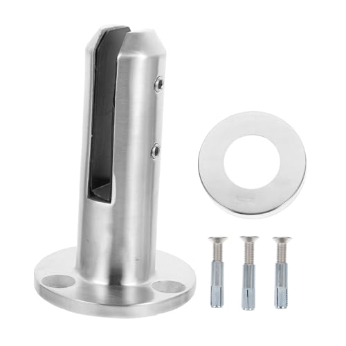 Vaguelly Edelstahl Boden Glaspanel Halterung Glas Spigot Clamp mit Abdeckung für Pool Terrasse und Geländer Stabile Einfache Montage Kratzfeste Oberfläche Vielseitig Einsetzbar von Vaguelly
