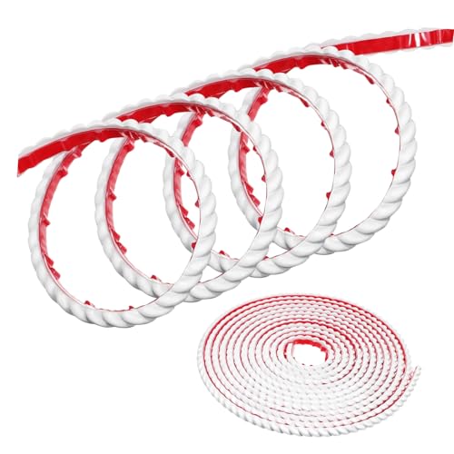Vaguelly Flexible PVC Zierleisten Selbstklebend Weiß Wand Möbelkante Dekorative Leiste Für Spiegel Schranktür Tapete Eckleisten Einfach Zu Reinigen Und Montieren von Vaguelly