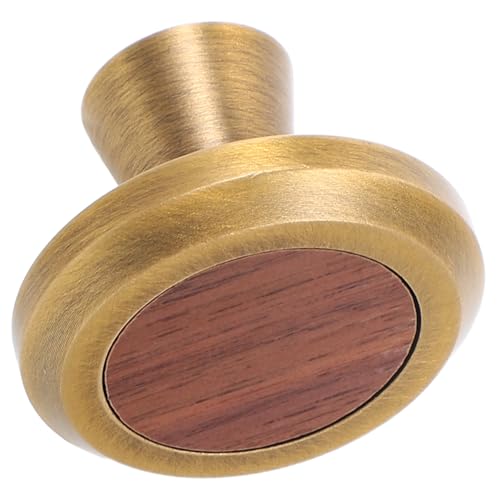Vaguelly French Stil Möbelgriff aus Holz und Messing Einzel-loch Schubladengriff Ergonomischer Griff Langlebiger Glanz für Schlafzimmer Küche Wohnzimmer Dekorativer Schrankknopf von Vaguelly