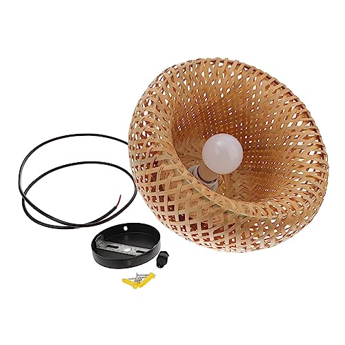 Vaguelly Hängelampe mit Bambuslampenschirm und Plug in Kabel für Wohnzimmer Schlafzimmer Esszimmer und Installieren Langlebig und Leuchtmittel von Vaguelly