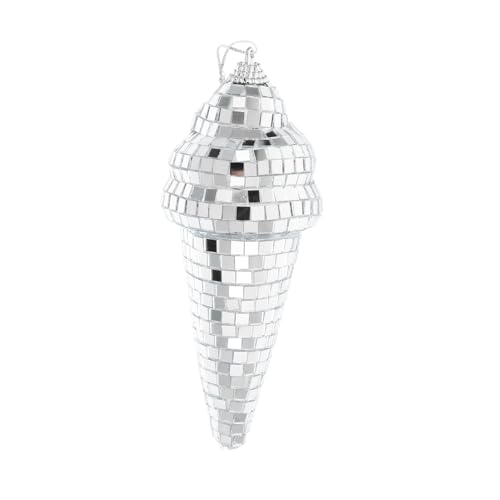 Vaguelly Hängendes Disco Eiscreme Ornament Süßes Dessert Pendant für Geburtstagsfeiern Hochzeiten und Partys Glänzende Spiegeloberfläche für Beeindruckende Dekorationseffekte von Vaguelly