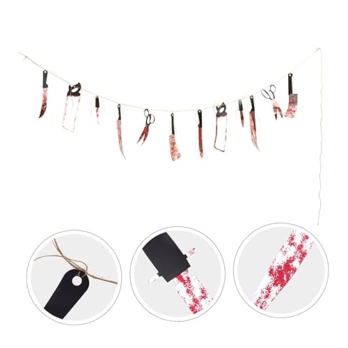 Vaguelly Halloween Blutige Messer Hängende Dekoration aus Gruselige Horror Dekohänger für Wand Tür und Baum Sicheres Halloween Requisit für Party und Festival Vaguelly Halloween Blutige Messer Hängende Dekoration aus Gruselige Horror Dekohänger für Wand Tür und Baum Sicheres Halloween Requisit für Party und Festival von Vaguelly