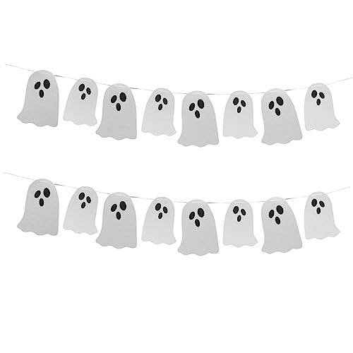Vaguelly Halloween Papier Geist Banner Teiliges Leichte Tragbare Partydekoration für Halloween Gruselige Wand und Garten Deko Einfach Aufzuhängen für Türen und Fenster von Vaguelly