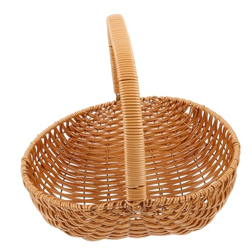 Vaguelly Handgefertigter Holz blumenkorb mit Henkel Kleiner Geflochtener Aufbewahrungskorb für Blumenarrangements Rustikaler Dekorationskorb für Hochzeit Party und Zuhause von Vaguelly