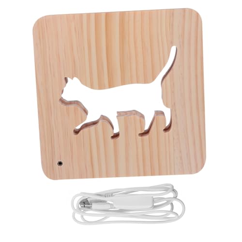 Vaguelly Holzlampe Katzenmotiv USB Nachtlicht Tischleuchte LED Hohlgraviert Energiesparend für Schlafzimmer Wohnzimmer Büro Flexibel und Tragbar Vaguelly Holzlampe Katzenmotiv USB Nachtlicht Tischleuchte LED Hohlgraviert Energiesparend für Schlafzimmer Wohnzimmer Büro Flexibel und Tragbar von Vaguelly