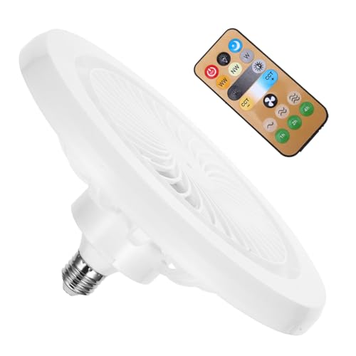 Vaguelly Kompakter Deckenventilator mit Dimmbarem Licht Energiesparend Fassung LED Deckenleuchte für Schlafzimmer und Wohnräume für Angenehme Vaguelly Kompakter Deckenventilator mit Dimmbarem Licht Energiesparend Fassung LED Deckenleuchte für Schlafzimmer und Wohnräume für Angenehme von Vaguelly