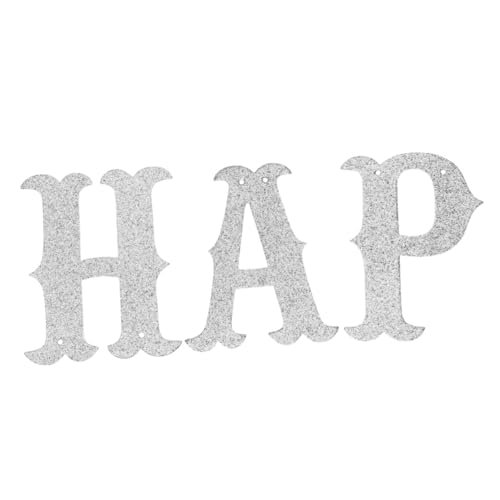 Vaguelly Lange Doppellagige Happy Birthday Girlande Silber mit Glitzer Buchstaben Wiederverwendbar für Geburtstagsfeier Wand Fenster Tür Dekoration Festliche Party Deko von Vaguelly