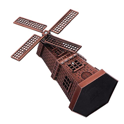 Vaguelly Metall Windmühle Modell Handwerk Schreibtisch Dekoration Zinklegierung Rotbraun Windmühlen Dekor Für Zuhause Vintage Stil Drehbar von Vaguelly
