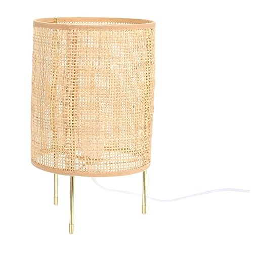Vaguelly Moderne Tischlampe im Vintage Stil Handgewebt Fassung für Wohnzimmer Schlafzimmer Büro Sanftes Licht für Entspannte Passend von Vaguelly