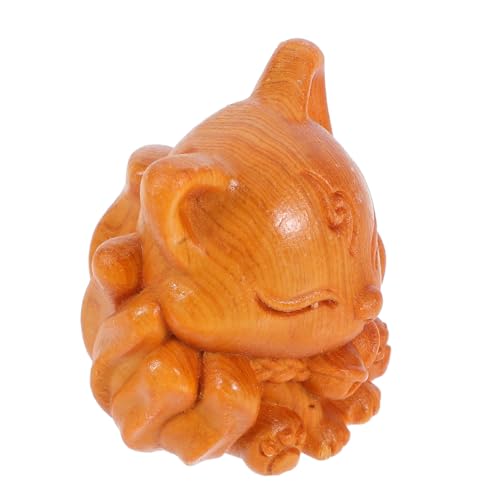 Vaguelly Holz Geschnitzte Fuchsstatue aus Robustem Material Niedliche Tierfigur für Büroschmuck Einzigartige Holzdekoration für Sammler und Vaguelly Holz Geschnitzte Fuchsstatue aus Robustem Material Niedliche Tierfigur für Büroschmuck Einzigartige Holzdekoration für Sammler und von Vaguelly
