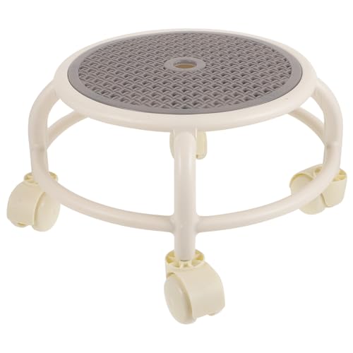 Vaguelly Drehbarer Niedriger Hocker Mit Rädern Rollhocker Für Pediküre Kompakt Und Flexibel Ergonomischer Kleiner Hocker Für Zuhause Graues Design von Vaguelly