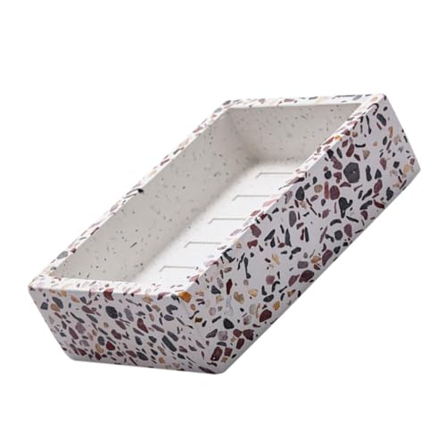 Vaguelly Rutschfester Seifenhalter Rechteckiger Form für Badezimmer Dusche Badewanne und Küchenspüle Langlebige Seifenablage mit Natürlichem Look von Vaguelly