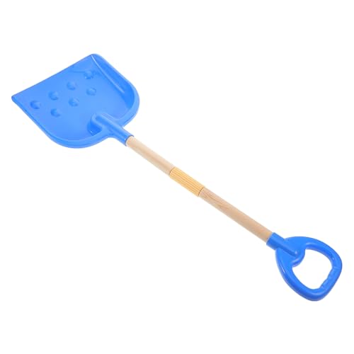 Vaguelly Schneeschaufel und Sandschaufel Leicht und Tragbar Kunststoff und Holz Kompakt Vielseitig für Strand und Schnee Kindgerecht Blau ohne Aufbewahrungsbox Abnehmbarer Griff Outdoor von Vaguelly