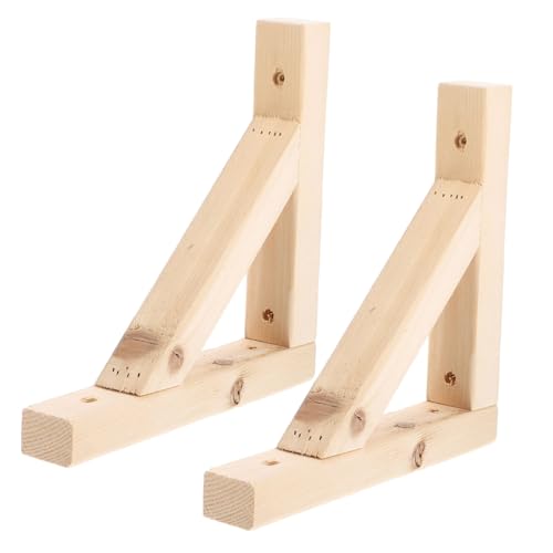 Vaguelly Schwere Holz Regalhalterung Dreieck Wandhalter Stabile DIY Wandkonsole für Schwimmende Ablagen Robuste Holzträger zur Sicheren Wandmontage von Vaguelly