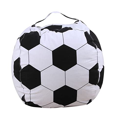 Vaguelly Sitzsack für Kuscheltiere Fußball Muster Aufbewahrungstasche für Füllbarer Sitzsack aus Strapazierfähigem Maschinenwaschbar für Decken und Kissen Gemütlicher Pouf für Kinderzimmer von Vaguelly