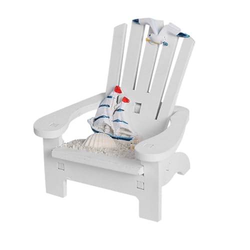 Vaguelly Strandstuhl Strand Küsten Miniatur Liegestuhl Miniatur Puppenstuhl Requisite Mini Dekoration Miniatur Stuhl Mini Ornament Mini Stuhl Weiß von Vaguelly