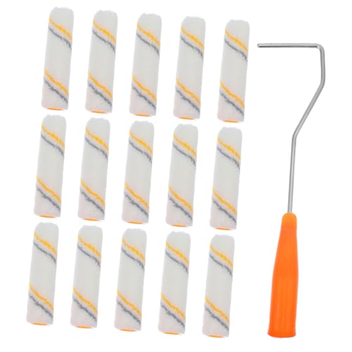 Vaguelly Teiliges Mini Wall Paint Roller mit Schafwoll rollern und Abnehmbarem Griff Langlebig Einfach zu Montieren für Türen Fenster Sockelleisten Malerzubehör für Studio Zufällige Farbe von Vaguelly