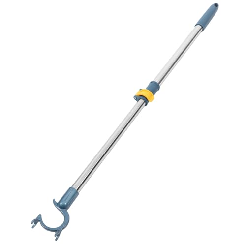 Vaguelly Teleskop Kleiderstange Spule Bucht Indoor-wäscheleine Einziehbar Kleiderständer Unterstützt Drinnen Schiene Garderobenstange Gestell Greifer Kleiderhängelegte Pole Aluminium Blue von Vaguelly