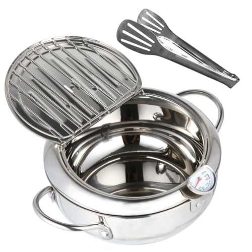 Vaguelly Tempura Fritteuse mit Thermometer Topf für Verschiedene Frittiergerichte Hitzebeständig für Induktions und Gasherde mit Praktischem Design Vaguelly Tempura Fritteuse mit Thermometer Topf für Verschiedene Frittiergerichte Hitzebeständig für Induktions und Gasherde mit Praktischem Design von Vaguelly