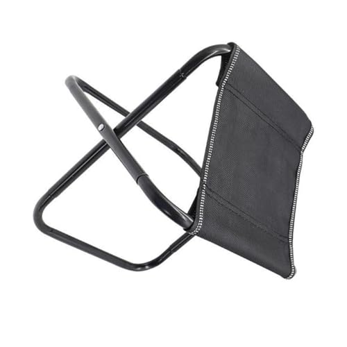 Vaguelly Tragbarer Klapphocker Campinghocker im Freien zusammenklappbarer Hocker tragbarer Hocker Leichter Campinghocker Camping-Klapphocker Campingstuhl kompakt Segeltuch Schwarz von Vaguelly