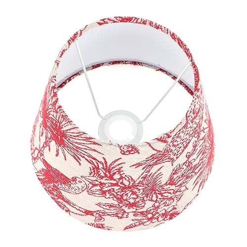 Vaguelly Tropischer Stoff Lampenschirm für Stehlampe Handgefertigte Elegante Tischlampenabdeckung mit Fassung Rotes Design Geeignet für Verschiedene Lampenarten von Vaguelly