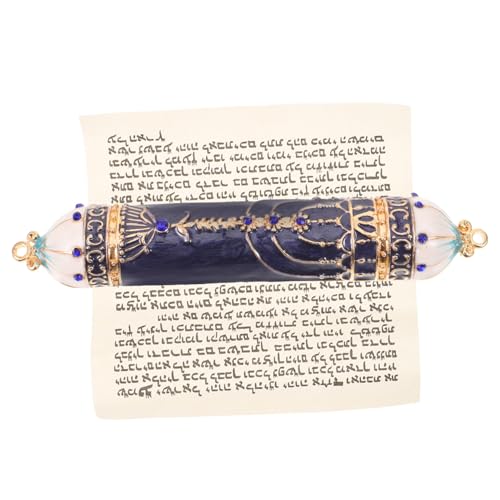 Vaguelly Türpfostenrolle Segen Urlaub Symbol Koscher Nur Gold Innen Messianisch Heilig Religiöses Mesusa-Handwerk Türdekoration Gebet Mesusa Religiöses Scroll- Metall von Vaguelly