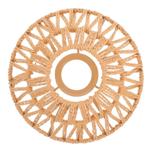 Vaguelly Vintage Industrial Lampenschirm Robustem Eisen mit Handgewebtem Papierseil Boho Hängelampe für Deckenleuchten Rustikaler Stil Einfache Montage Kompatibel mit Standard Fassung von Vaguelly