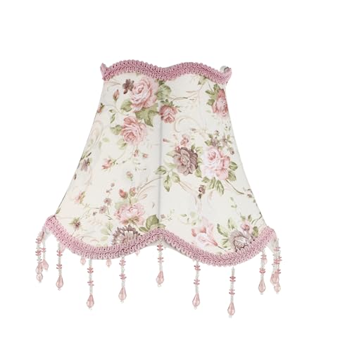 Vaguelly Vintage Lampenschirm Fassung Retro Stil Tischlampenschirm mit Fransen Kleine Robustes Gestell Vielseitig für Schreibtisch Nachttisch und Wohnzimmerlampen Dekorativ und Langlebig von Vaguelly