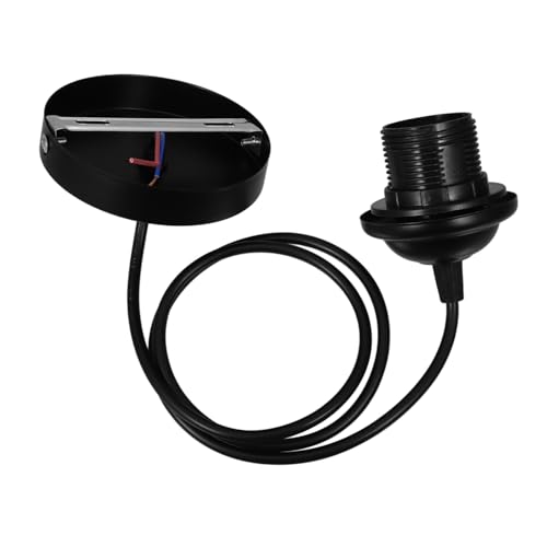 Vaguelly Vintage Metall Pendelleuchte mit Fassung Kabel Mini Hängelampe für Küche Schlafzimmer Einfache Montage Schwarz von Vaguelly