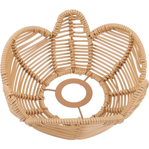 Vaguelly Vintage Rattan Lampenschirm für Deckenleuchten Boho Stil Wunderschöne Lotusform für Schlafzimmer Wohnzimmer und Küche Hochwertiges Stabiles Material eine Entspannte von Vaguelly