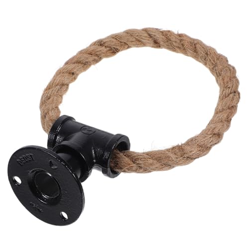 Vaguelly Vintage Ring Cabinet Handle aus Schwarzem Eisen und Robustem Seil Verschleißfestes Faderesistentes Möbelgriff Kommoden Schränke Kleiderschränke und Holzschubladen Rustikaler von Vaguelly