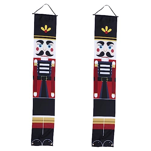 Vaguelly Weihnachtliches Türbanner Nutcracker Soldat aus Umweltfreundlichem Material Wiederverwendbar Dekoration für Haustür Fenster Wände Geeignet für Zuhause Büro Restaurant Shopping von Vaguelly