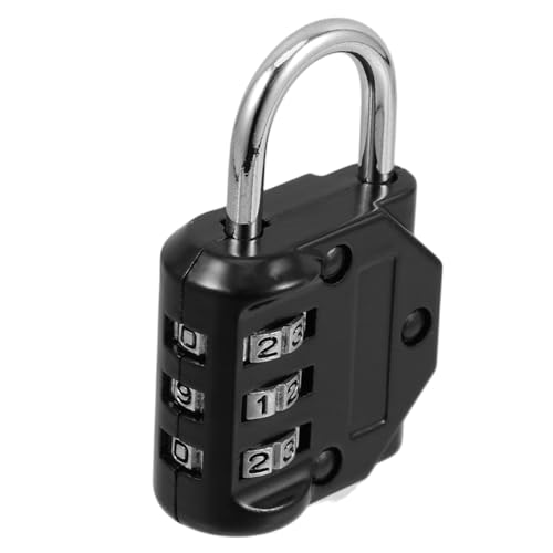 Vaguelly Zahlenkombinationsschloss Vorhängeschloss Stelligem Code Robustes Codeschloss für Koffer Werkzeugkasten Schrank Vielseitig Einsetzbar und Langlebig Einfach zu Bedienen Schwarz von Vaguelly
