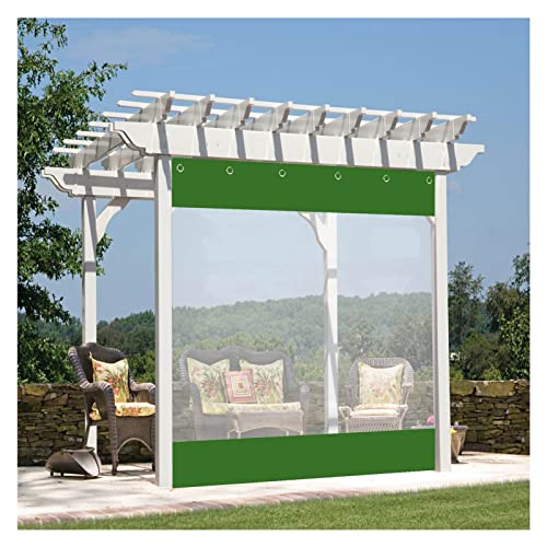 VagxTbs Transparent PVC Plane mit Knopflöchern Wetterresistent Draussen Klar Wasserdicht Vorhang, für Terrasse, Pavillon, Anpassbar(2.1x2.2m) von VagxTbs