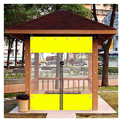 VagxTbs wasserdichte Transparente Plane Mit Reißverschluss, Haken, Seitenwand Carport für Carports, Boote, Scheunen, Trennvorhänge, Regenfeste Plane(13.78x8.2ft/4.2x2.5m) von VagxTbs
