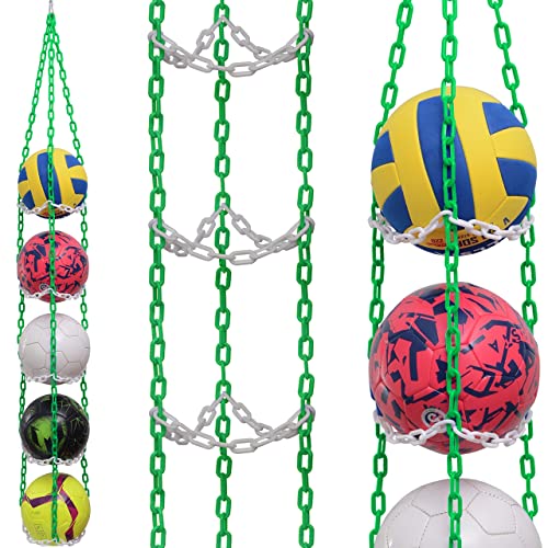 Vailantes Universal-Ballhalter für Basketball, Fußball, Volleyball - Ballaufhänger - Aufbewahrung von Sportgeräten - Präsentation von Bällen an der Wand – Grün Weiß von Vailantes