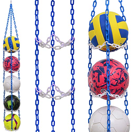 Vailantes Universal-Ballhalter für Basketball, Fußball, Volleyball - Ballaufhänger - Aufbewahrung von Sportgeräten - Präsentation von Bällen an der Wand – Blau Weiß von Vailantes