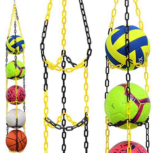 Vailantes Universal-Ballhalter für Basketball, Fußball, Volleyball - Ballaufhänger - Aufbewahrung von Sportgeräten - Präsentation von Bällen an der Wand – Gelb Schwarz von Vailantes