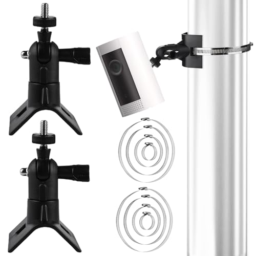 2 Stück Masthalterung Halterung, Universelle Kamera Halterung für Eufy Cam/Arlo/Wyze, Verstellbare Camera Halterung für Innen- und Außenkamera, Masthalterung für Überwachungskamera, Schwarz von Vaileal
