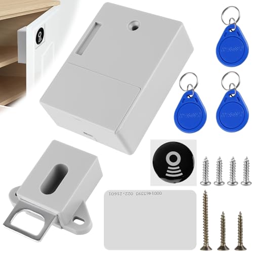 Elektronisches Schrankschloss: Batterie IC-Kartensensor Schrankschublade, Batterie IC-Kartensensor Schrankschloss, Intelligentes SmartLock Verstecktes digitales Schloss ohne perforiertes Loch von Vaileal