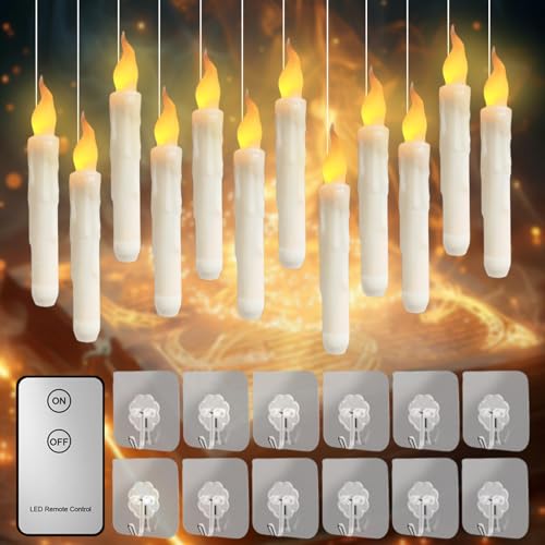 Vaileal 12 Stück LED Stabkerzen mit Fernbedienung, Flammenlose LED Kerze, Batteriebetriebene Schwimmende LED Kerzen, LED Stabkerzen Flammenlose Geeignet für Halloween, Weihnachten, Part Fenster Deko Vaileal 12 Stück LED Stabkerzen mit Fernbedienung, Flammenlose LED Kerze, Batteriebetriebene Schwimmende LED Kerzen, LED Stabkerzen Flammenlose Geeignet für Halloween, Weihnachten, Part Fenster Deko von Vaileal
