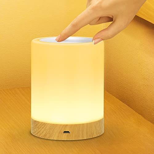 Vaileal LED Nachttischlampe, Touch Dimmbar Atmosphäre Tischlampe mit Fernbedienung USB-Aufladung, 13 Farben und Farbwechsel, Tragbare Kinder Stimmungslicht für Schlafzimmer/Wohnzimmer/Büro von Vaileal
