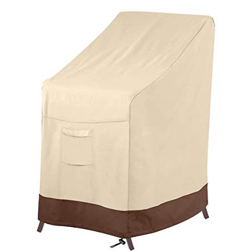 KingBao Vailge Stackable Patio Chair Cover,100% Waterproof Outdoor Chair Cover, Heavy Duty Lawn Patio Furniture Covers,Fits for 4-6 Stackable Dining Chairs,36" Lx28 Wx47 H,Beige&Brown von Vailge