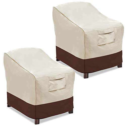 Vailge Patio Chair Covers Lounge Deep Seat Cover, Heavy Duty and Waterproof Outdoor Lawn Patio Furniture Covers (2 Pack - Large, Beige & Brown) von Vailge