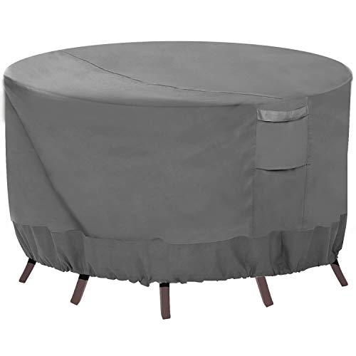 Vailge Runde Terrassenmöbelbezüge, 100% wasserdicht, Outdoor-Tischstuhl-Set, Abdeckungen, Anti-Fading-Abdeckung für Gartenmöbel-Set, UV-beständig, 213,4 cm, DIAx28 H, Grau Vailge Runde Terrassenmöbelbezüge, 100% wasserdicht, Outdoor-Tischstuhl-Set, Abdeckungen, Anti-Fading-Abdeckung für Gartenmöbel-Set, UV-beständig, 213,4 cm, DIAx28 H, Grau von Vailge