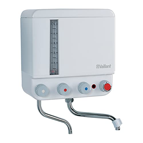 Vaillant VEK 5 L Elektro-Kochendwassergerät wandhängend (weiß), 230V, 2,4 kW Heizleistung, Elektrowarmwasserspeicher mit Netzkabel, Warmwasserbereiter, 005124 von Vaillant